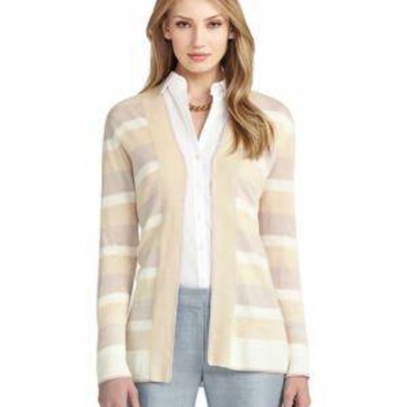 Brooks Brothers Sweaters - Brooks Brothers Linen Colorblock Open Cardigan